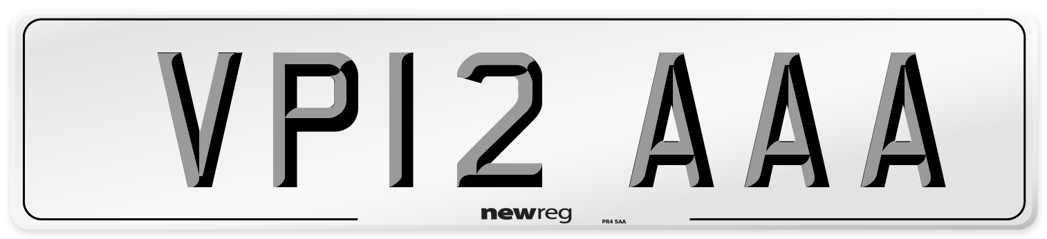 VP12 AAA Number Plate from New Reg